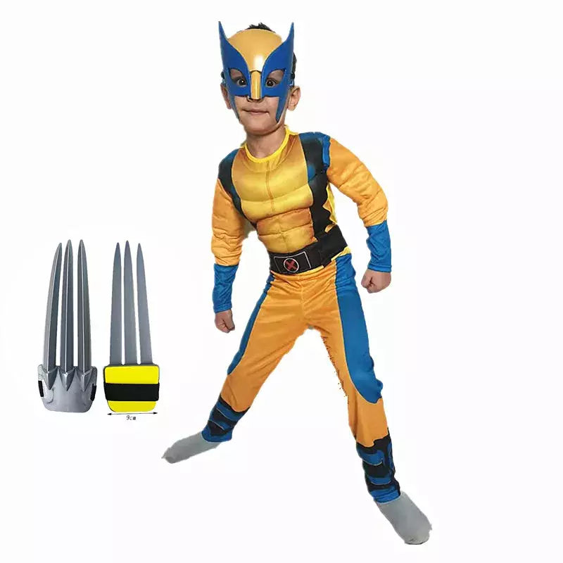 Child Wolverine Cosplay Costume | Luxury Mask Jumpsuit for Halloween & New Year